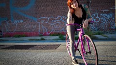 Tattoos woman Bicycles redheads