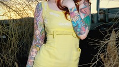 Tattoos woman dress redheads