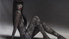 Tattoos woman grayscale nude