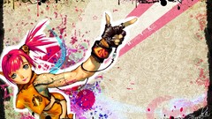 Tattoos woman purple hair