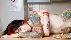 Tattoos woman redheads