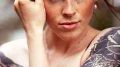 Tattoos woman redheads freckles