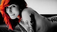 Tattoos woman redheads selective