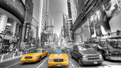 Taxi cityscapes selective coloring