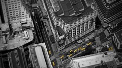 Taxi monochrome cities streets new york city