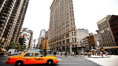 Taxi USA urban streets cityscapes new york city