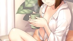 Tea ass Plants shirts pillows blush brown eyes brunettes 