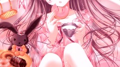 Tea bathing donuts pink