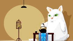 Tea cats Birds 2003 artwork David Lanham