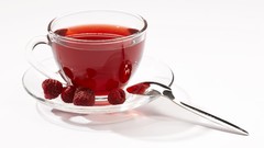 Tea fruits cups raspberries