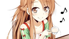 Tea notes anime girls brunettes sword art online yuuki asuna