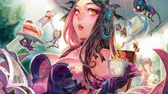 Tea time woman anime girls artwork fantasy art