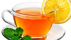 Tea transparent mint drinks