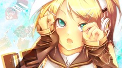 Tears blondes anime girls blue eyes crying short hair vocaloid 