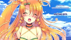 Tears blush anime girls bikini hair ornaments orange hair 