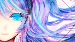 Tears faces blue hair anime girls blue eyes crying hatsune miku 