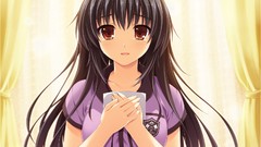 Tears lavender long hair anime girls brown eyes brunettes 