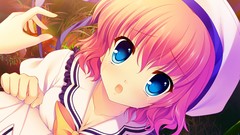 Tears pink hair blue eyes crying seifuku mitha game cg Yuyukana 