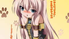 Tears pink hair blue eyes vocaloid megurine luka nekomimi 