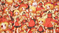 Tears red eyes blush barefoot anime girls wink touhou underwear 