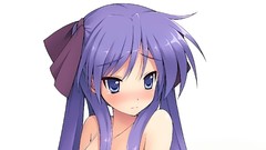 Tears Ribbons blush lucky star hiiragi kagami purple hair 