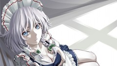 Tears sad anime girls blue eyes maids touhou