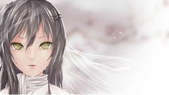 Tears scarfs green eyes black hair nurarihyon no mago Yuki Onna