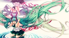 Tears skirts ripples long hair anime girls closed eyes hatsune 