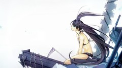 Tears Swords chains long hair anime girls crying black rock 