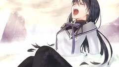 Tears wet anime girls crying pantyhose mahou shoujo madoka 