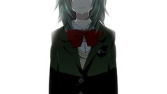 Tears white background schoolgirls bows jackets anime girls 