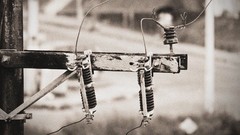 Technology electricity wires post electricity pole