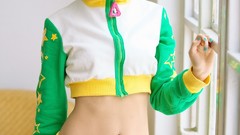 Teen skirts blue hair