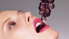 Teeth grapes lips faces