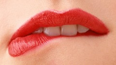 Teeth lips lip red lipstick