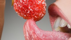 Teeth sugar lips strawberries tongue