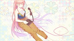 Telephone blush pink hair long hair anime girls closed eyes 