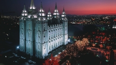 Temple night high architecture