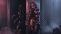 Tentacles horror lingerie brunettes witches bondage bra 