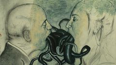 Tentacles kissing artwork drawings