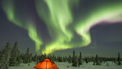 Tents snow landscapes forests