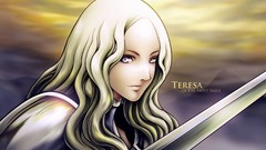 Teresa Swords blondes claymore purple eyes