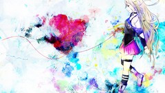 Text abstract collar Hearts white hair jackets skirts threads 