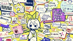 Text advertisement anime girls school uniforms