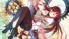 Text Anime anime girls tights makise kurisu steins gate