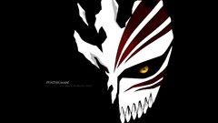 Text Anime black background bleach yellow eyes hollow mask