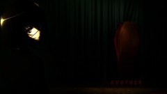 Text Anime Corpse red eyes anime girls black hair misaki mei 