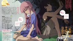 Text Anime pink hair anime girls school uniforms mirai nikki 