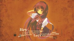 Text Anime Typography Ribbons blush long hair anime girls 