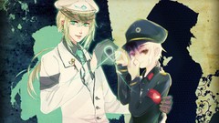 Text Army glasses couple tie hats military silhouettes gloves 